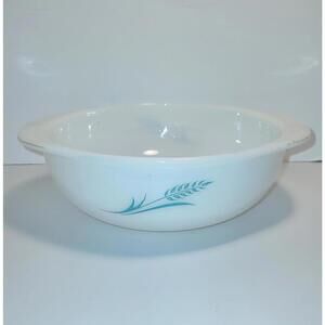 Pyrex Holiday Promotional 1961 Hostess Casserole Turquoise Wheat 023 1 1/2 Qt